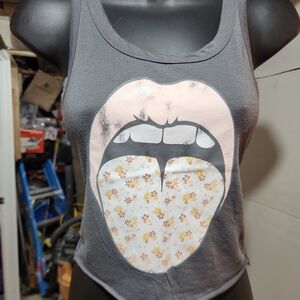Edgy Graphic Gray Tank Top